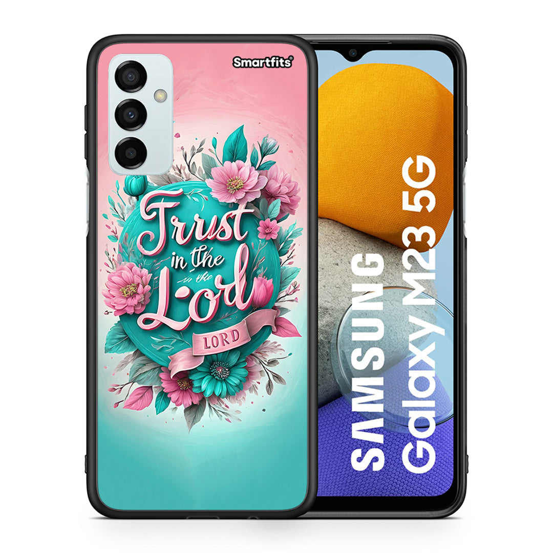 Θήκη Samsung M23 Lord Trust από τη Smartfits με σχέδιο στο πίσω μέρος και μαύρο περίβλημα | Samsung M23 Lord Trust case with colorful back and black bezels