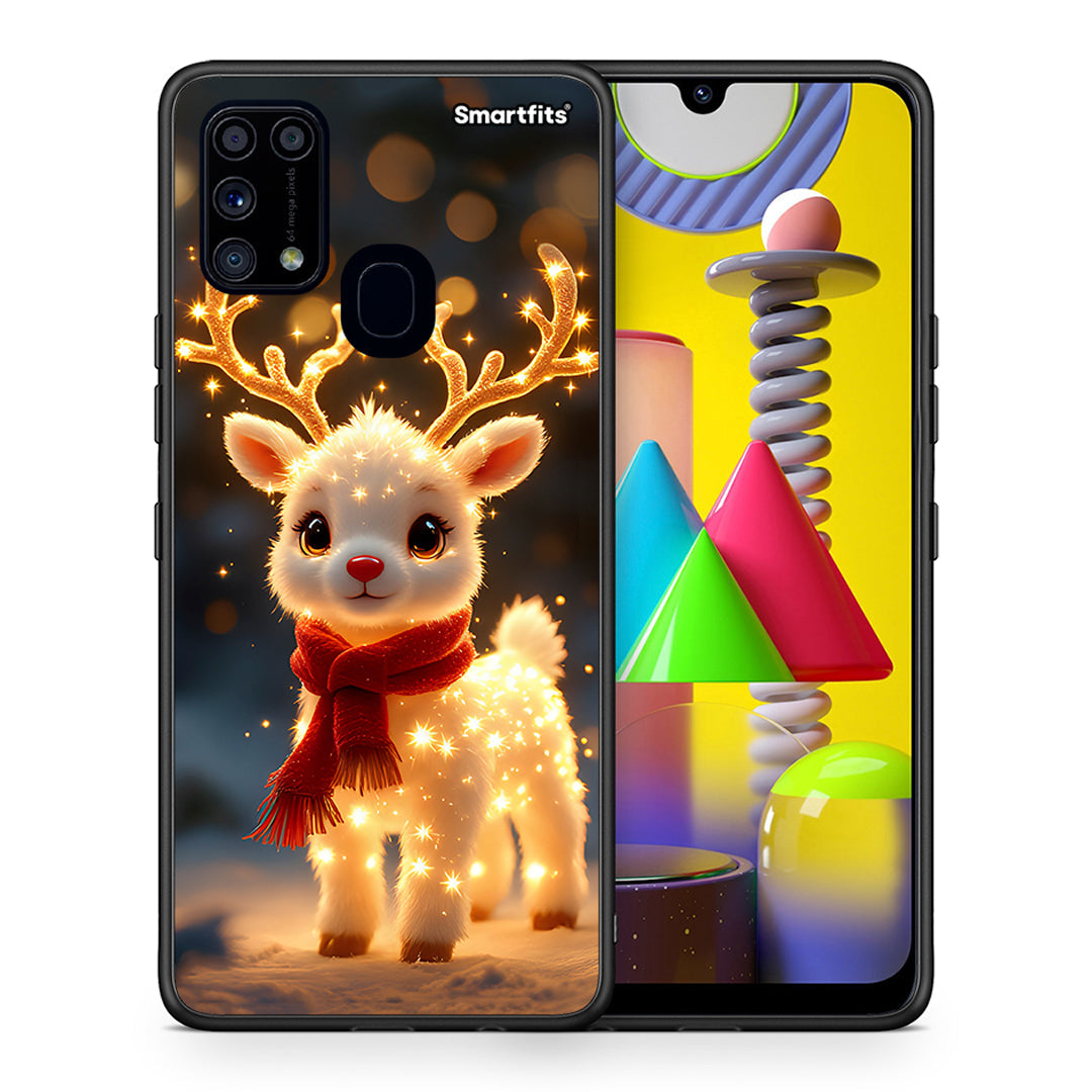 Θήκη Samsung M31 Christmas Cutie από τη Smartfits με σχέδιο στο πίσω μέρος και μαύρο περίβλημα | Samsung M31 Christmas Cutie case with colorful back and black bezels