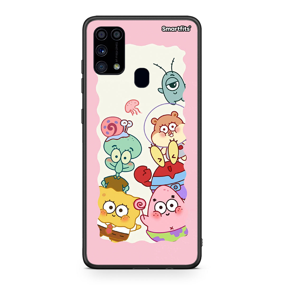 Samsung M31 Cute Companion θήκη από τη Smartfits με σχέδιο στο πίσω μέρος και μαύρο περίβλημα | Smartphone case with colorful back and black bezels by Smartfits