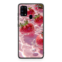 Thumbnail for Samsung M31 Juicy Strawberries θήκη από τη Smartfits με σχέδιο στο πίσω μέρος και μαύρο περίβλημα | Smartphone case with colorful back and black bezels by Smartfits