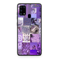 Thumbnail for Samsung M31 Purple Aesthetic Collage θήκη από τη Smartfits με σχέδιο στο πίσω μέρος και μαύρο περίβλημα | Smartphone case with colorful back and black bezels by Smartfits