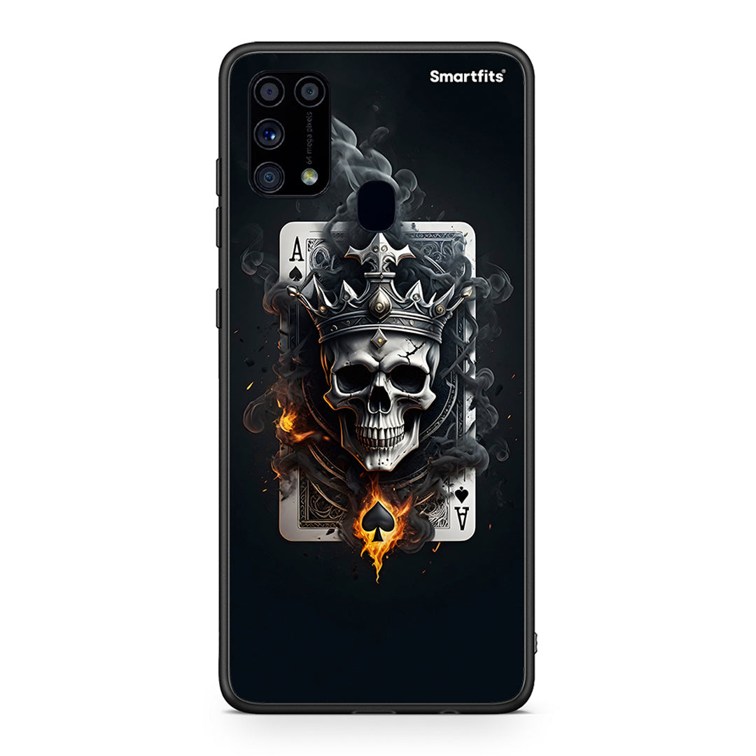 Samsung M31 Skull King Ace θήκη από τη Smartfits με σχέδιο στο πίσω μέρος και μαύρο περίβλημα | Smartphone case with colorful back and black bezels by Smartfits