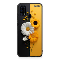 Thumbnail for Samsung M31 Yellow Daisies θήκη από τη Smartfits με σχέδιο στο πίσω μέρος και μαύρο περίβλημα | Smartphone case with colorful back and black bezels by Smartfits