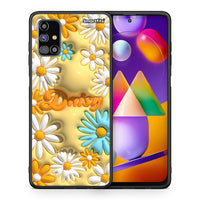 Thumbnail for Θήκη Samsung M31s Bubble Daisies από τη Smartfits με σχέδιο στο πίσω μέρος και μαύρο περίβλημα | Samsung M31s Bubble Daisies case with colorful back and black bezels