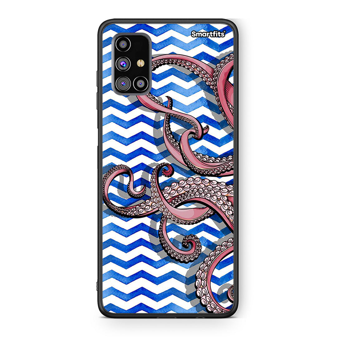 Samsung M31s Chevron Devilfish θήκη από τη Smartfits με σχέδιο στο πίσω μέρος και μαύρο περίβλημα | Smartphone case with colorful back and black bezels by Smartfits