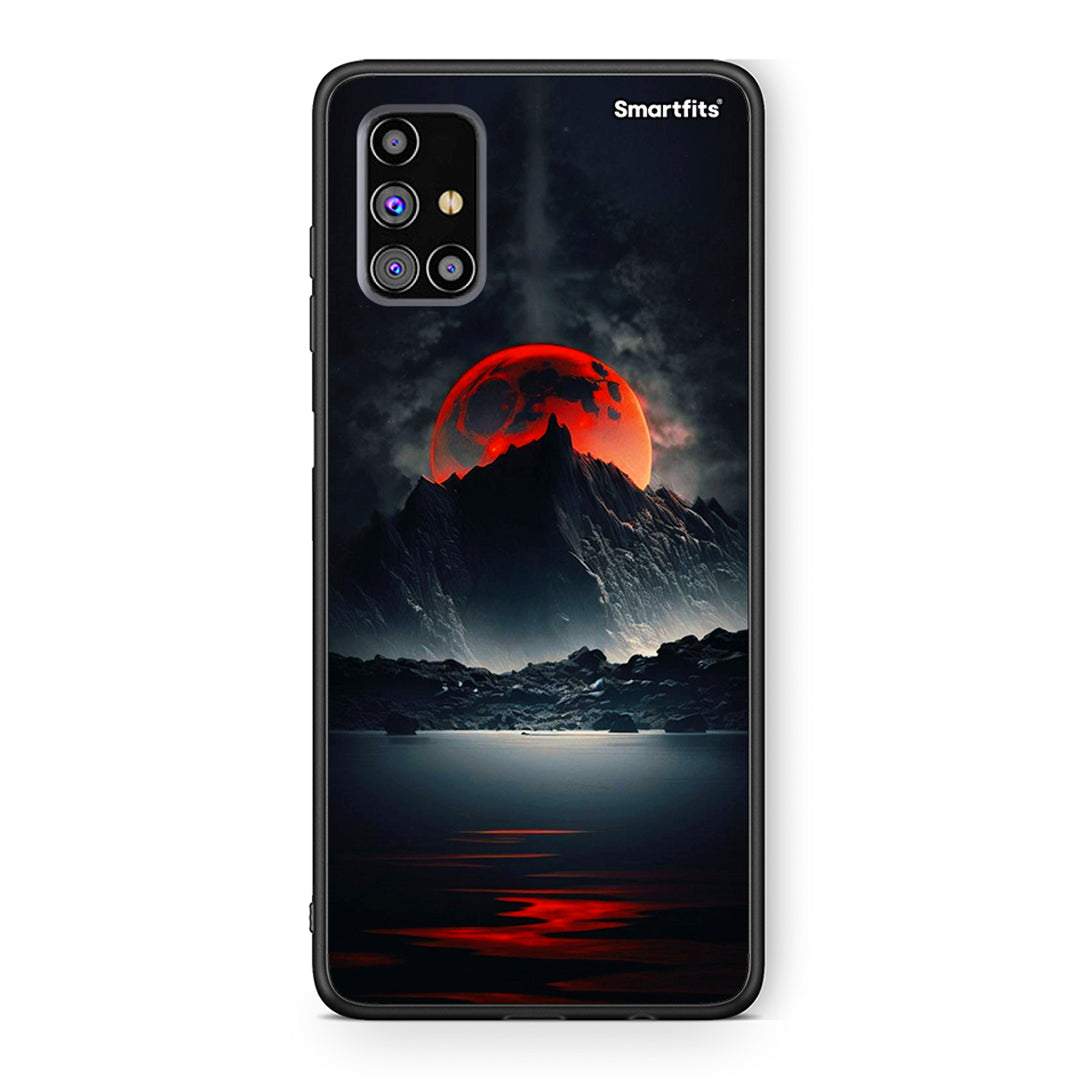 Samsung M31s Red Full Moon θήκη από τη Smartfits με σχέδιο στο πίσω μέρος και μαύρο περίβλημα | Smartphone case with colorful back and black bezels by Smartfits