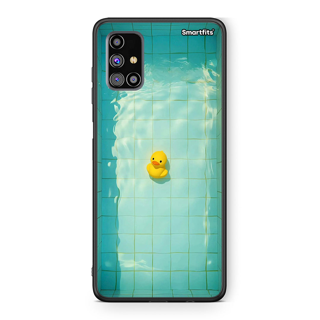 Samsung M31s Yellow Duck θήκη από τη Smartfits με σχέδιο στο πίσω μέρος και μαύρο περίβλημα | Smartphone case with colorful back and black bezels by Smartfits