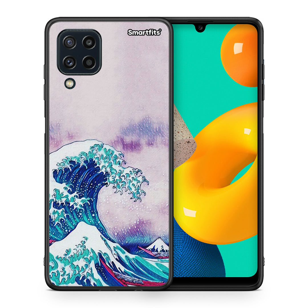 Θήκη Samsung M32 4G Blue Waves από τη Smartfits με σχέδιο στο πίσω μέρος και μαύρο περίβλημα | Samsung M32 4G Blue Waves case with colorful back and black bezels