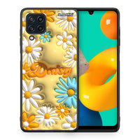 Thumbnail for Θήκη Samsung M32 4G Bubble Daisies από τη Smartfits με σχέδιο στο πίσω μέρος και μαύρο περίβλημα | Samsung M32 4G Bubble Daisies case with colorful back and black bezels