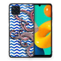 Thumbnail for Θήκη Samsung M32 4G Chevron Devilfish από τη Smartfits με σχέδιο στο πίσω μέρος και μαύρο περίβλημα | Samsung M32 4G Chevron Devilfish case with colorful back and black bezels