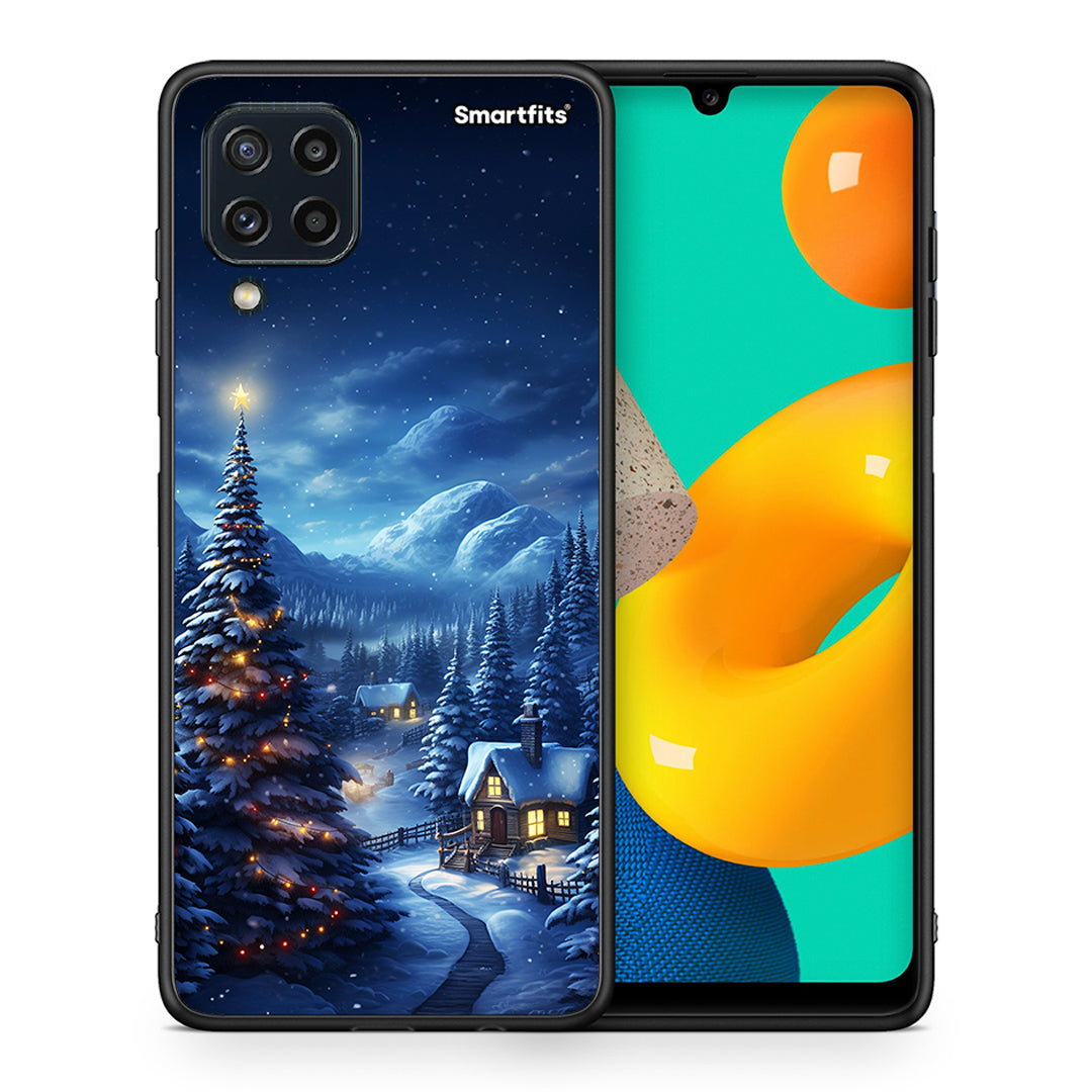 Θήκη Samsung M32 4G Christmas Scenery από τη Smartfits με σχέδιο στο πίσω μέρος και μαύρο περίβλημα | Samsung M32 4G Christmas Scenery case with colorful back and black bezels