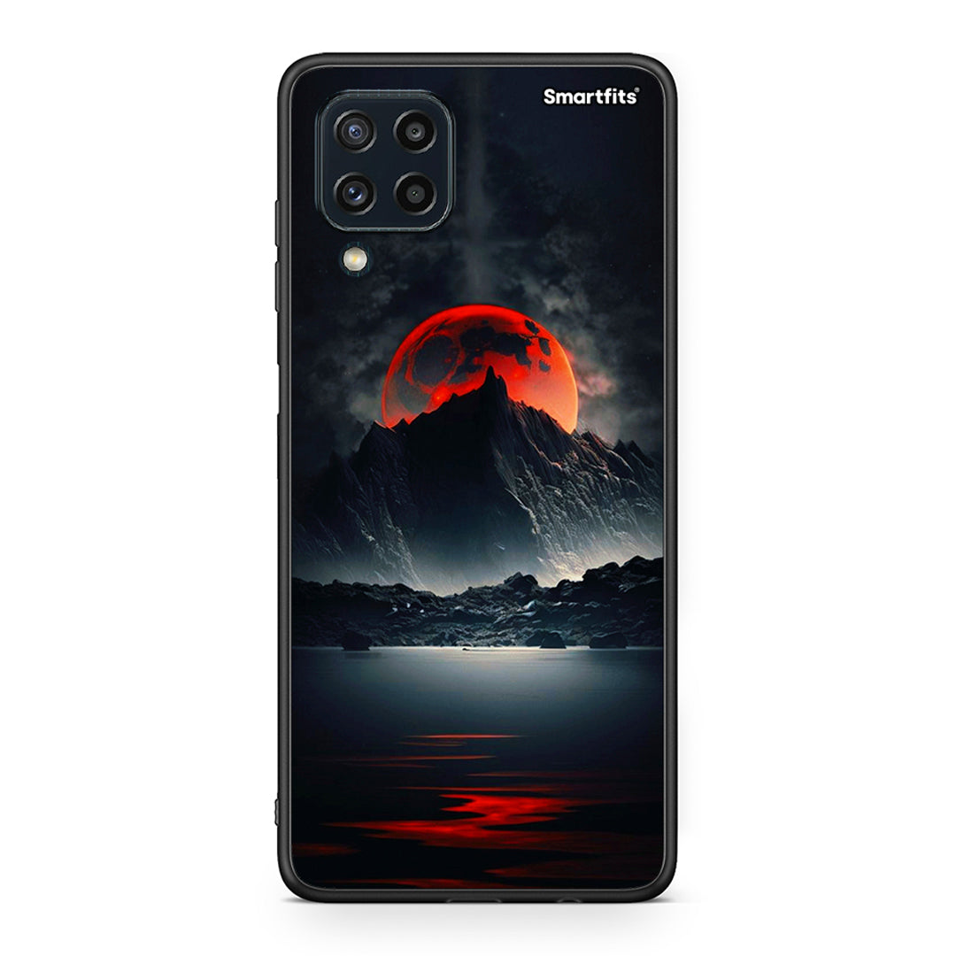 Samsung M32 4G Red Full Moon θήκη από τη Smartfits με σχέδιο στο πίσω μέρος και μαύρο περίβλημα | Smartphone case with colorful back and black bezels by Smartfits