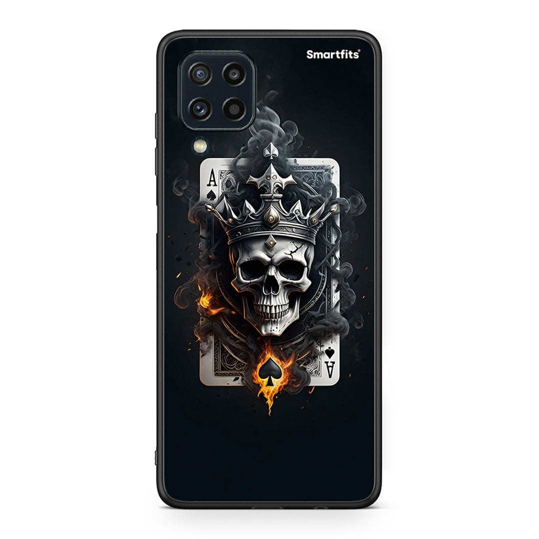 Samsung M32 4G Skull King Ace θήκη από τη Smartfits με σχέδιο στο πίσω μέρος και μαύρο περίβλημα | Smartphone case with colorful back and black bezels by Smartfits