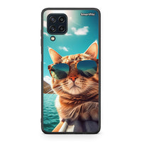 Thumbnail for Samsung M32 4G Summer Cat θήκη από τη Smartfits με σχέδιο στο πίσω μέρος και μαύρο περίβλημα | Smartphone case with colorful back and black bezels by Smartfits