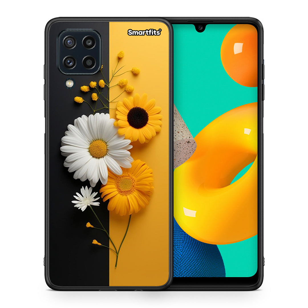 Θήκη Samsung M32 4G Yellow Daisies από τη Smartfits με σχέδιο στο πίσω μέρος και μαύρο περίβλημα | Samsung M32 4G Yellow Daisies case with colorful back and black bezels