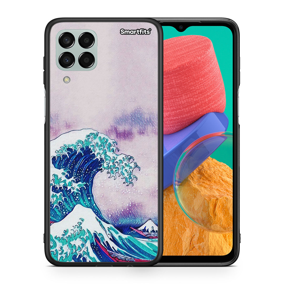 Θήκη Samsung M33 Blue Waves από τη Smartfits με σχέδιο στο πίσω μέρος και μαύρο περίβλημα | Samsung M33 Blue Waves case with colorful back and black bezels