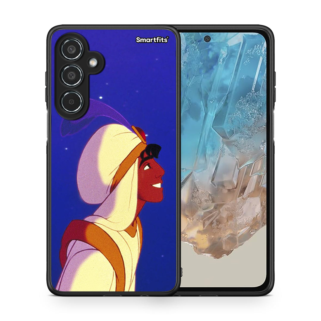 Θήκη Samsung Galaxy M35 5G Alladin And Jasmine Love 1 από τη Smartfits με σχέδιο στο πίσω μέρος και μαύρο περίβλημα | Samsung Galaxy M35 5G Alladin And Jasmine Love 1 case with colorful back and black bezels