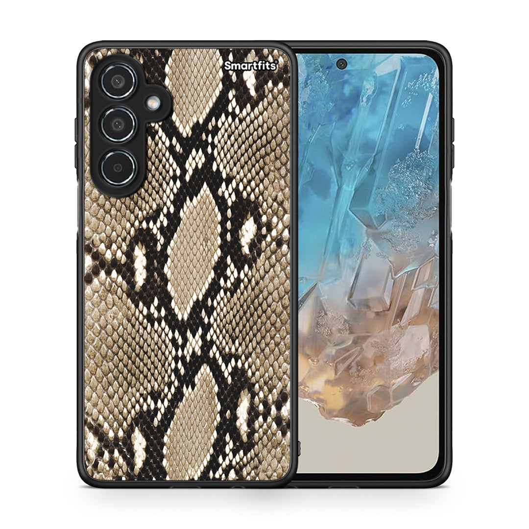 Θήκη Samsung Galaxy M35 5G Fashion Snake Animal από τη Smartfits με σχέδιο στο πίσω μέρος και μαύρο περίβλημα | Samsung Galaxy M35 5G Fashion Snake Animal case with colorful back and black bezels