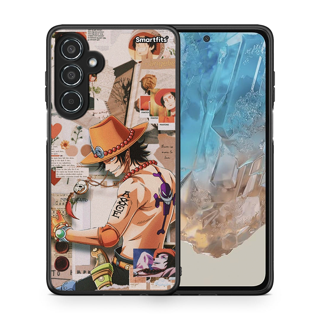 Θήκη Samsung Galaxy M35 5G Anime Collage από τη Smartfits με σχέδιο στο πίσω μέρος και μαύρο περίβλημα | Samsung Galaxy M35 5G Anime Collage case with colorful back and black bezels