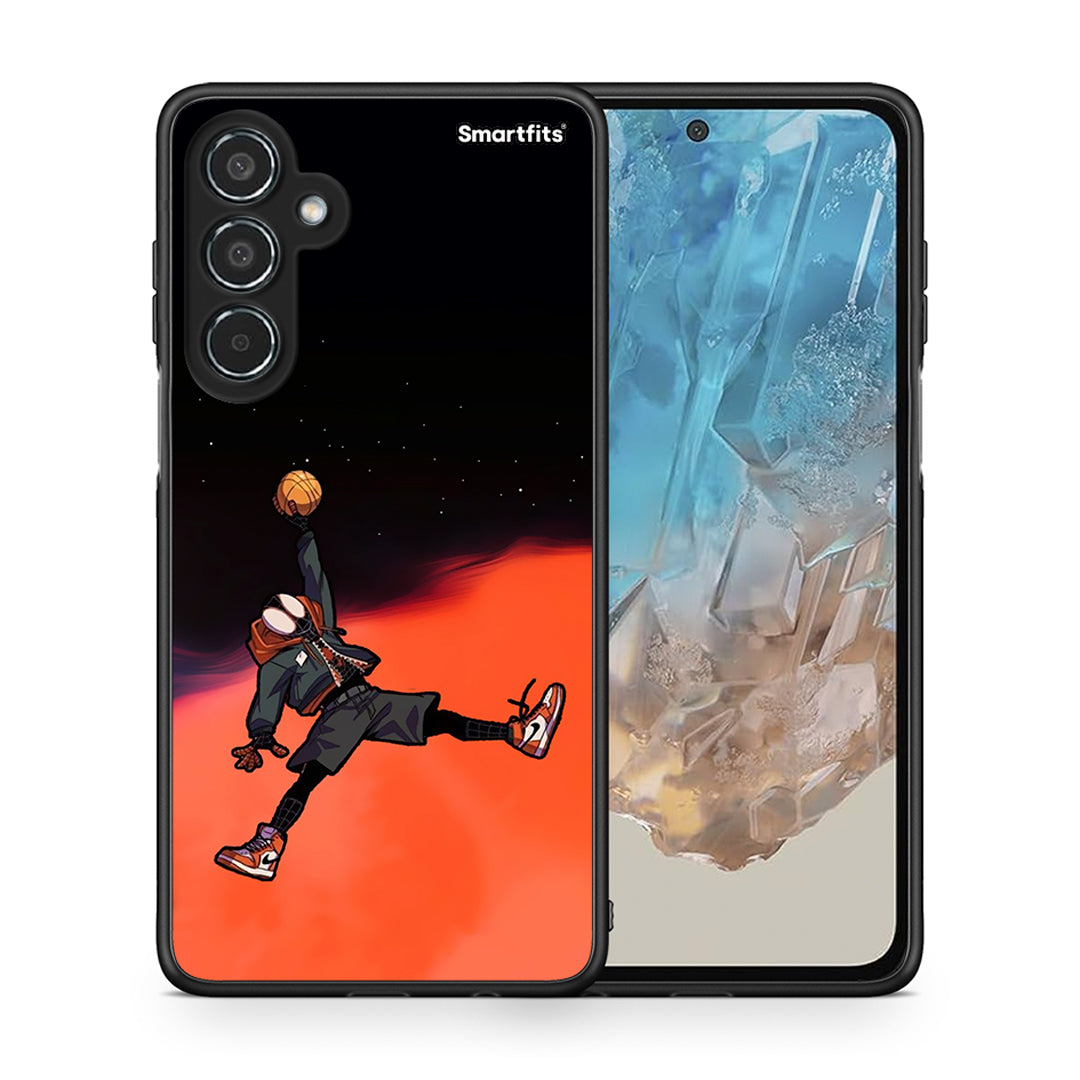 Θήκη Samsung Galaxy M35 5G Basketball Hero από τη Smartfits με σχέδιο στο πίσω μέρος και μαύρο περίβλημα | Samsung Galaxy M35 5G Basketball Hero case with colorful back and black bezels