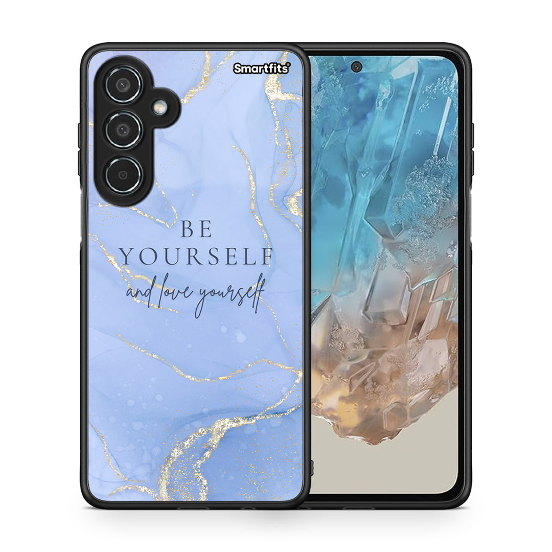 Θήκη Samsung Galaxy M35 5G Be Yourself από τη Smartfits με σχέδιο στο πίσω μέρος και μαύρο περίβλημα | Samsung Galaxy M35 5G Be Yourself case with colorful back and black bezels