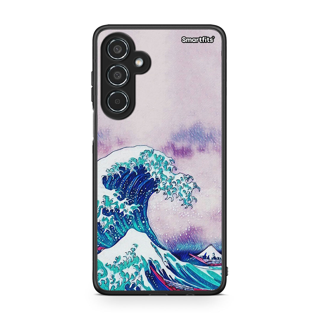 Samsung Galaxy M35 5G Blue Waves θήκη από τη Smartfits με σχέδιο στο πίσω μέρος και μαύρο περίβλημα | Smartphone case with colorful back and black bezels by Smartfits