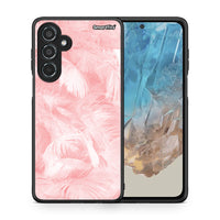 Thumbnail for Θήκη Samsung Galaxy M35 5G Pink Feather Boho από τη Smartfits με σχέδιο στο πίσω μέρος και μαύρο περίβλημα | Samsung Galaxy M35 5G Pink Feather Boho case with colorful back and black bezels