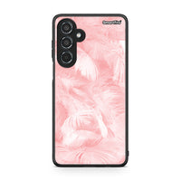 Thumbnail for 33 - Samsung Galaxy M35 5G Pink Feather Boho case, cover, bumper