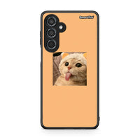 Thumbnail for Samsung Galaxy M35 5G Cat Tongue θήκη από τη Smartfits με σχέδιο στο πίσω μέρος και μαύρο περίβλημα | Smartphone case with colorful back and black bezels by Smartfits