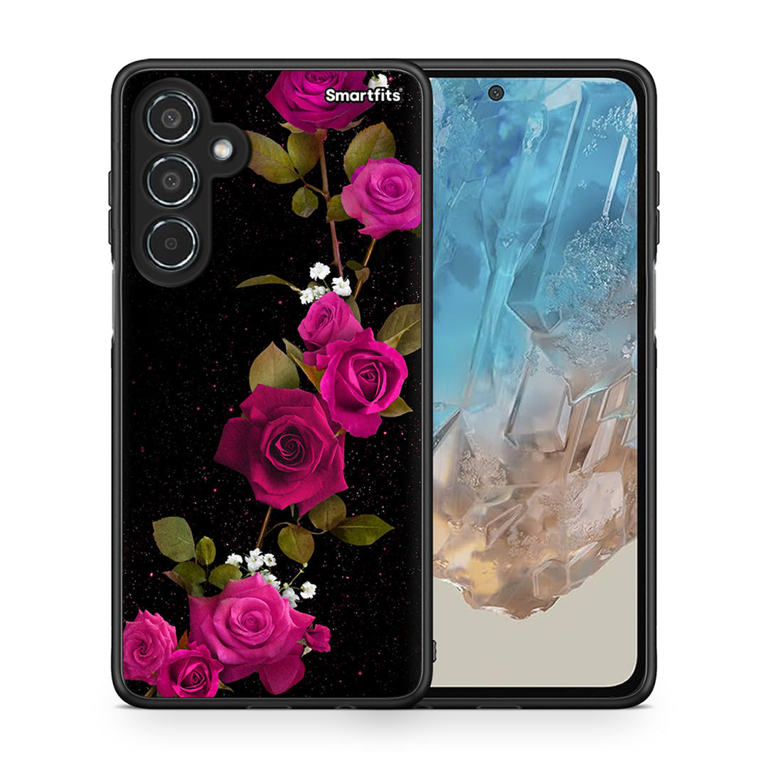 Θήκη Samsung Galaxy M35 5G Red Roses Flower από τη Smartfits με σχέδιο στο πίσω μέρος και μαύρο περίβλημα | Samsung Galaxy M35 5G Red Roses Flower case with colorful back and black bezels