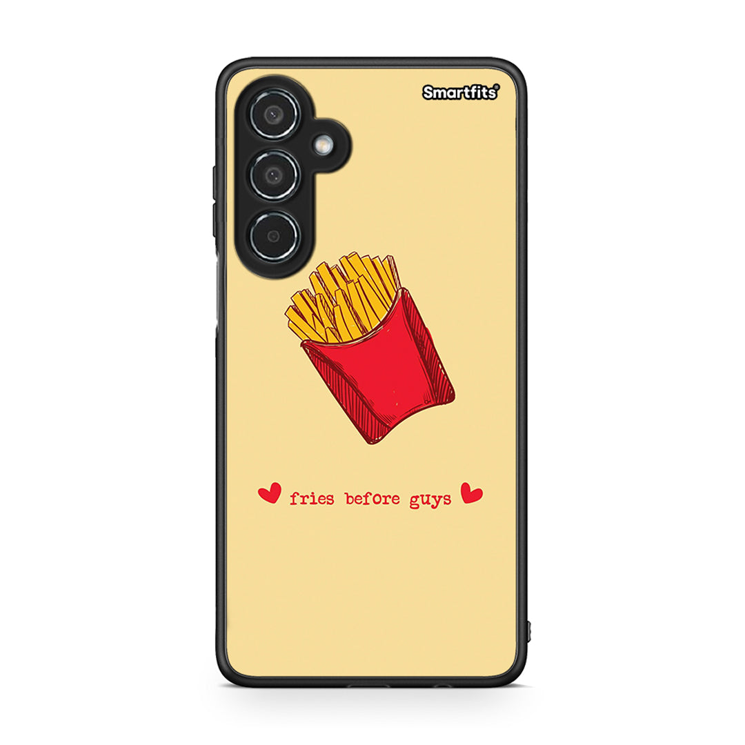 Samsung Galaxy M35 5G Fries Before Guys Θήκη Αγίου Βαλεντίνου από τη Smartfits με σχέδιο στο πίσω μέρος και μαύρο περίβλημα | Smartphone case with colorful back and black bezels by Smartfits