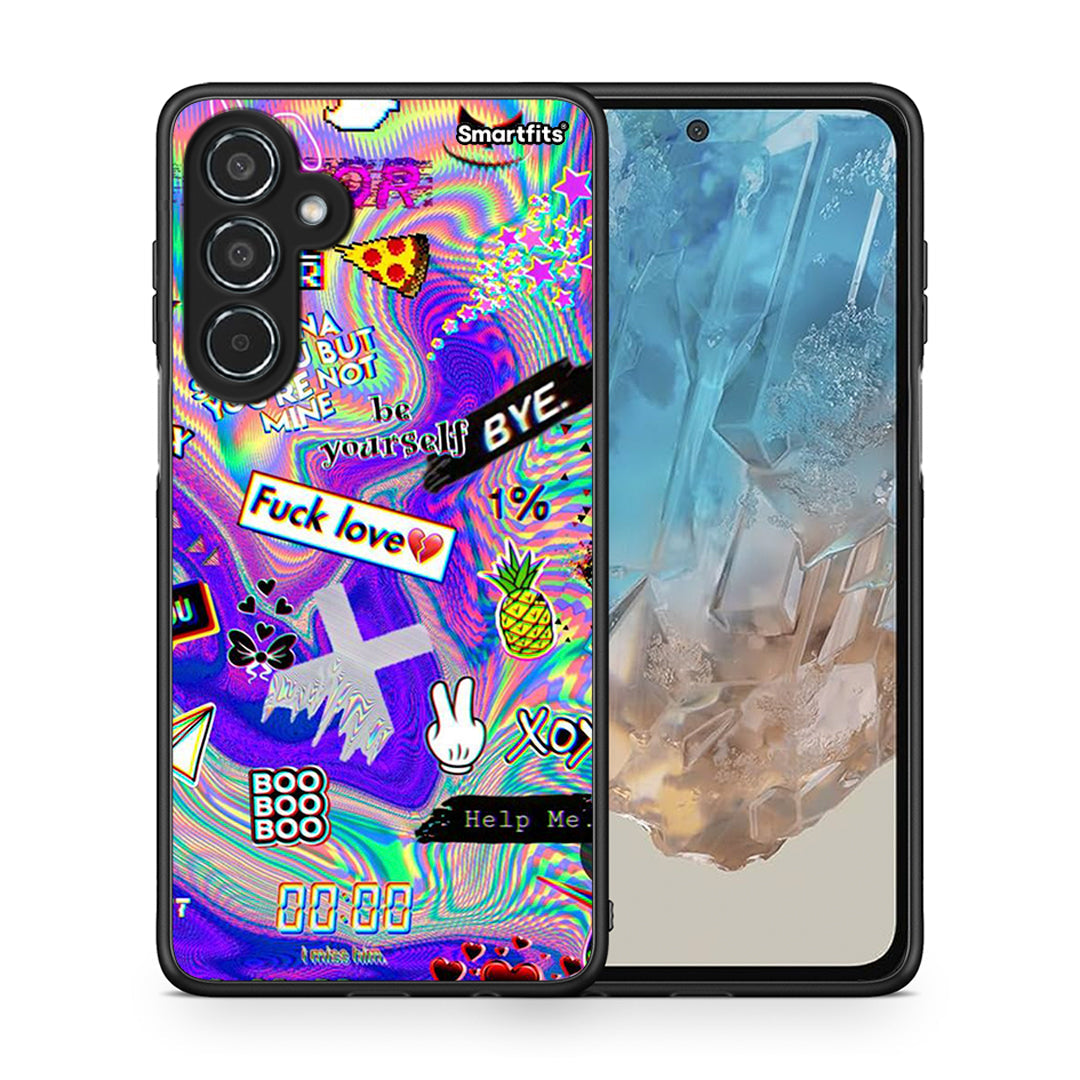 Θήκη Samsung Galaxy M35 5G Game Over από τη Smartfits με σχέδιο στο πίσω μέρος και μαύρο περίβλημα | Samsung Galaxy M35 5G Game Over case with colorful back and black bezels