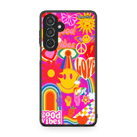 Thumbnail for Samsung Galaxy M35 5G Hippie Love θήκη από τη Smartfits με σχέδιο στο πίσω μέρος και μαύρο περίβλημα | Smartphone case with colorful back and black bezels by Smartfits