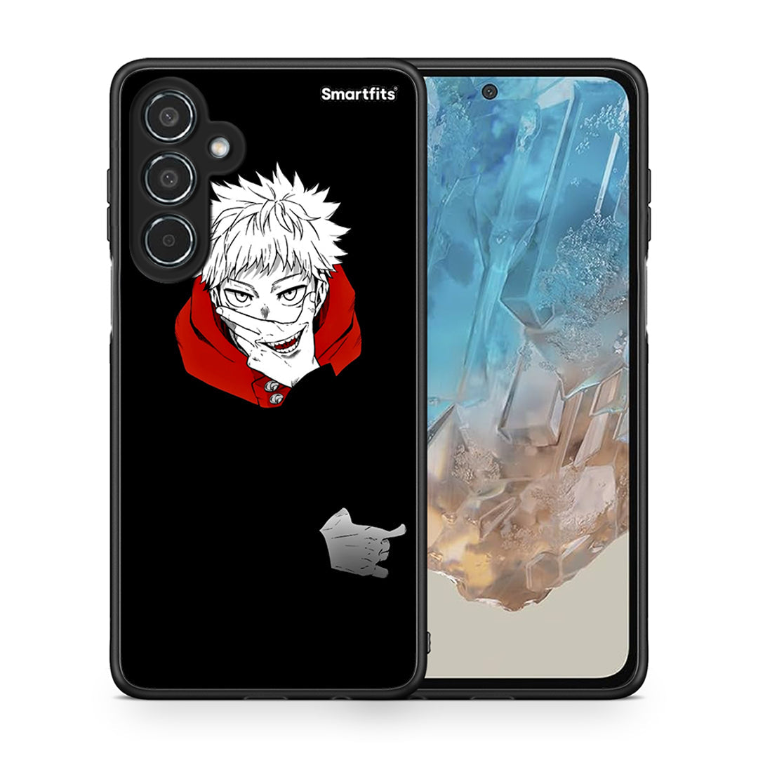 Θήκη Samsung Galaxy M35 5G Itadori Anime από τη Smartfits με σχέδιο στο πίσω μέρος και μαύρο περίβλημα | Samsung Galaxy M35 5G Itadori Anime case with colorful back and black bezels