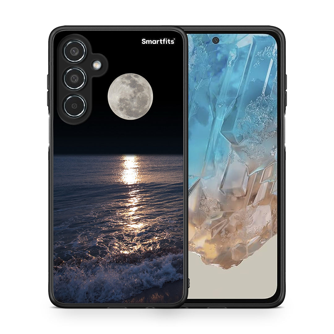 Θήκη Samsung Galaxy M35 5G Moon Landscape από τη Smartfits με σχέδιο στο πίσω μέρος και μαύρο περίβλημα | Samsung Galaxy M35 5G Moon Landscape case with colorful back and black bezels