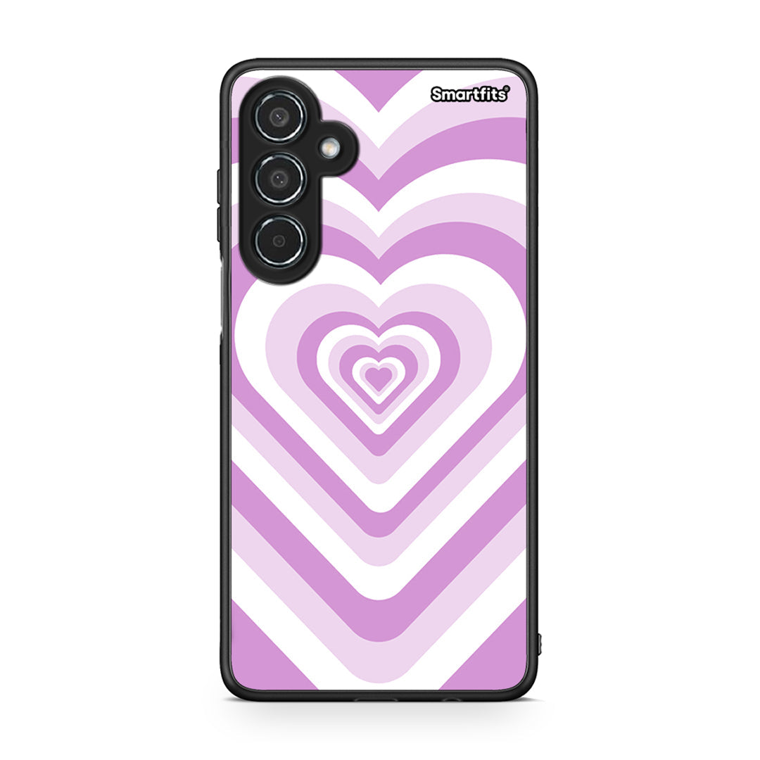 Samsung Galaxy M35 5G Lilac Hearts θήκη από τη Smartfits με σχέδιο στο πίσω μέρος και μαύρο περίβλημα | Smartphone case with colorful back and black bezels by Smartfits