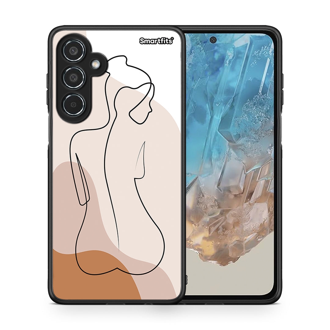 Θήκη Samsung Galaxy M35 5G LineArt Woman από τη Smartfits με σχέδιο στο πίσω μέρος και μαύρο περίβλημα | Samsung Galaxy M35 5G LineArt Woman case with colorful back and black bezels