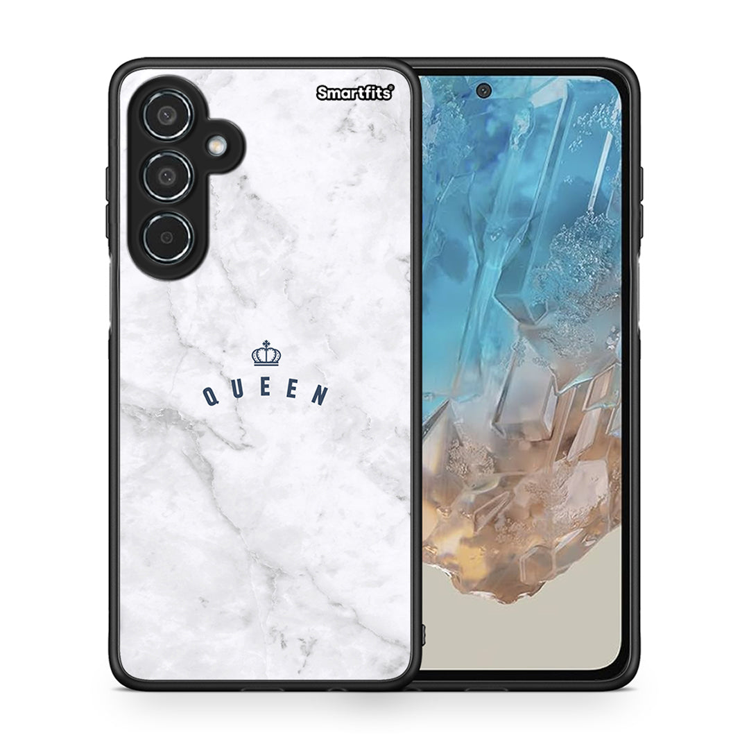 Θήκη Samsung Galaxy M35 5G Queen Marble από τη Smartfits με σχέδιο στο πίσω μέρος και μαύρο περίβλημα | Samsung Galaxy M35 5G Queen Marble case with colorful back and black bezels