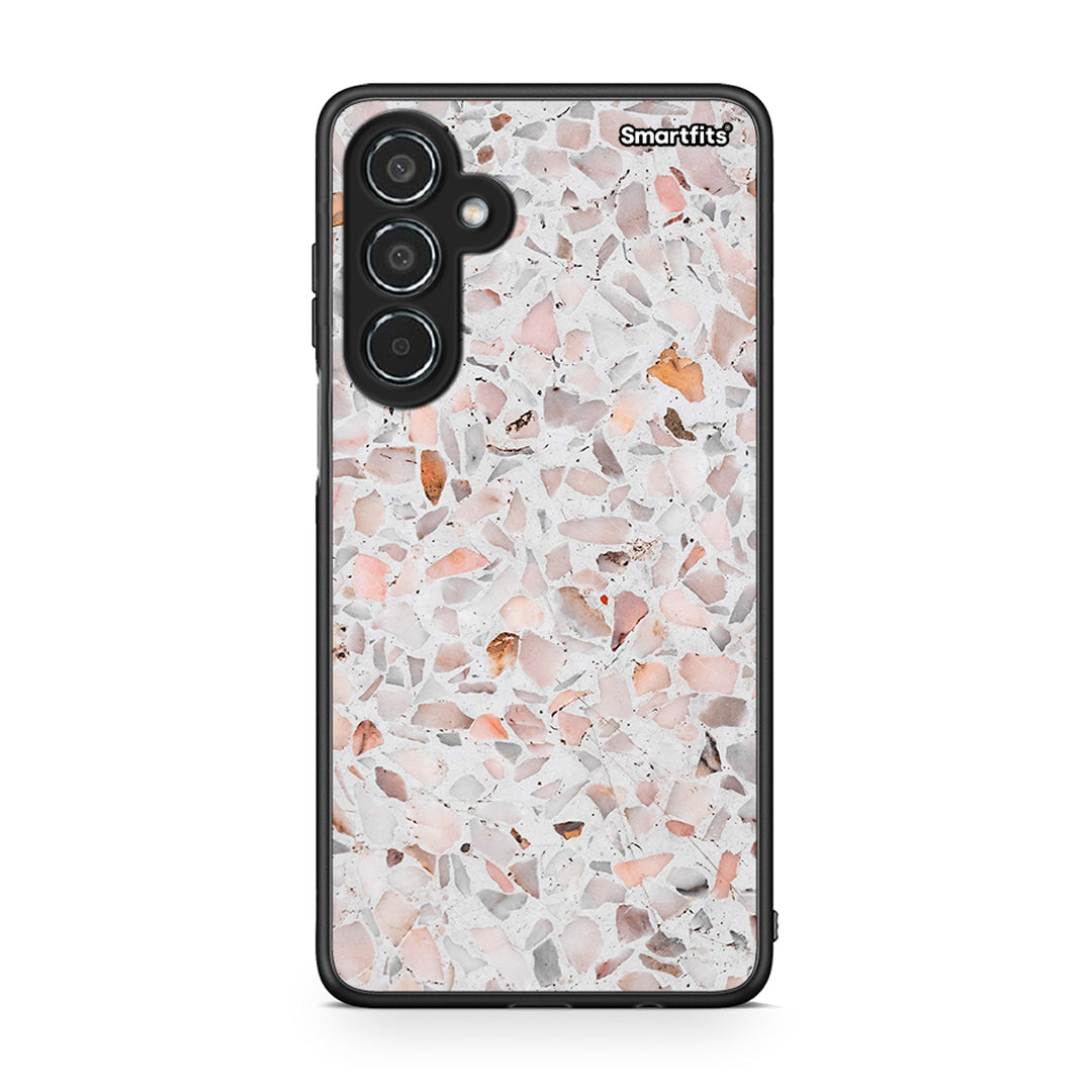 Samsung Galaxy M35 5G Marble Terrazzo θήκη από τη Smartfits με σχέδιο στο πίσω μέρος και μαύρο περίβλημα | Smartphone case with colorful back and black bezels by Smartfits