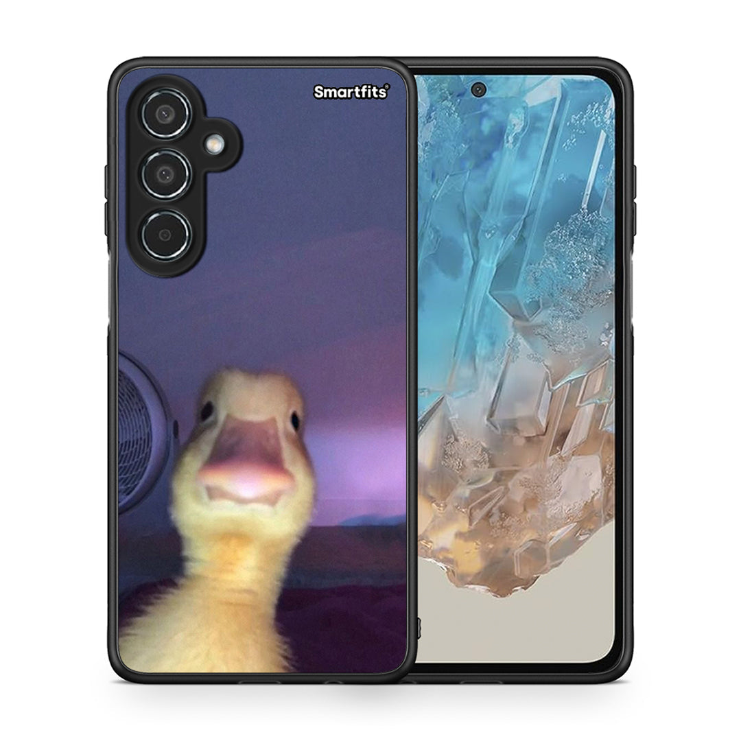 Θήκη Samsung Galaxy M35 5G Meme Duck από τη Smartfits με σχέδιο στο πίσω μέρος και μαύρο περίβλημα | Samsung Galaxy M35 5G Meme Duck case with colorful back and black bezels