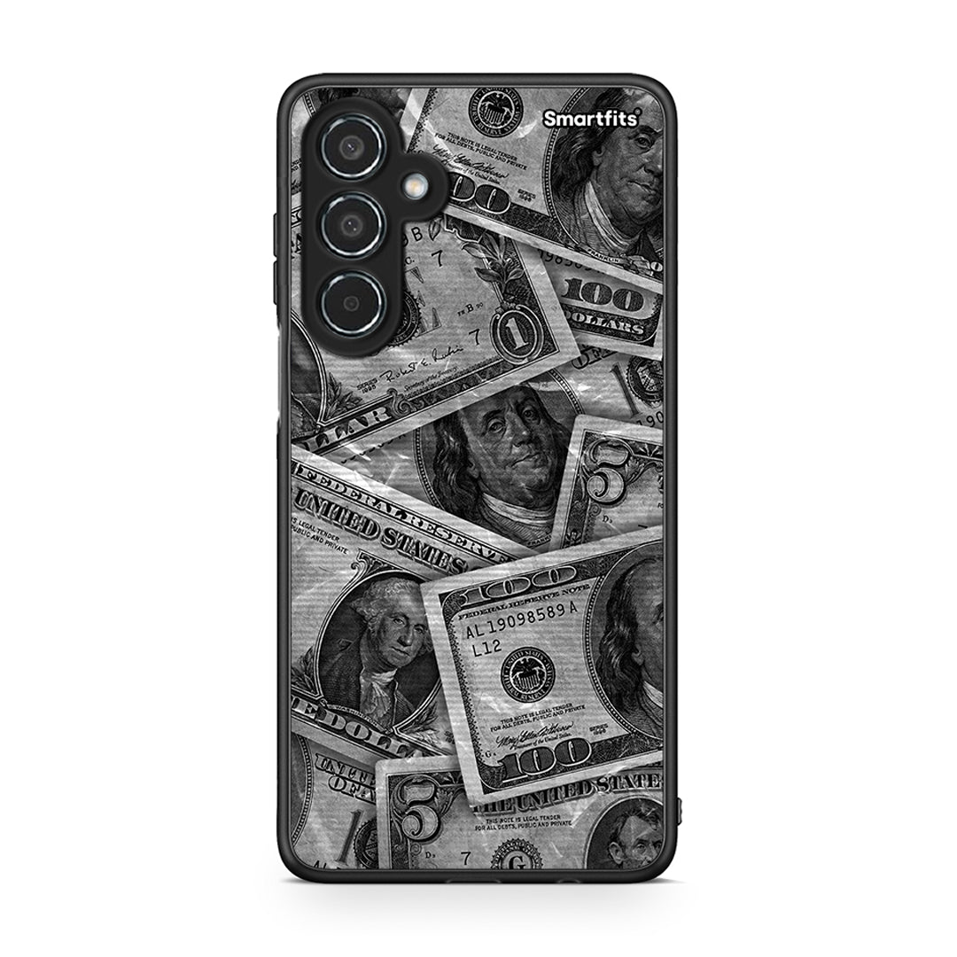 Samsung Galaxy M35 5G Money Dollars θήκη από τη Smartfits με σχέδιο στο πίσω μέρος και μαύρο περίβλημα | Smartphone case with colorful back and black bezels by Smartfits