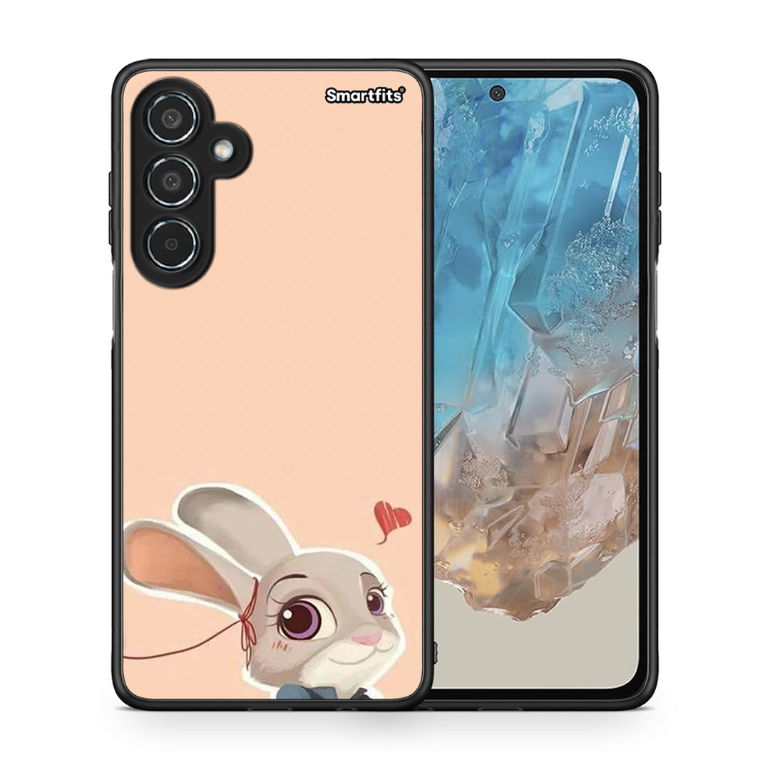 Θήκη Samsung Galaxy M35 5G Nick Wilde And Judy Hopps Love 2 από τη Smartfits με σχέδιο στο πίσω μέρος και μαύρο περίβλημα | Samsung Galaxy M35 5G Nick Wilde And Judy Hopps Love 2 case with colorful back and black bezels