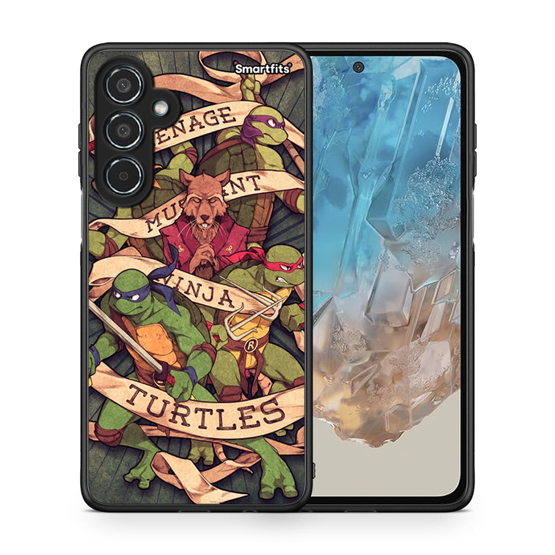 Θήκη Samsung Galaxy M35 5G Ninja Turtles από τη Smartfits με σχέδιο στο πίσω μέρος και μαύρο περίβλημα | Samsung Galaxy M35 5G Ninja Turtles case with colorful back and black bezels