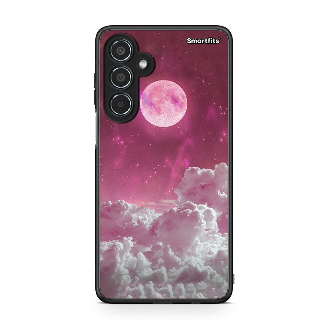 Samsung Galaxy M35 5G Pink Moon Θήκη από τη Smartfits με σχέδιο στο πίσω μέρος και μαύρο περίβλημα | Smartphone case with colorful back and black bezels by Smartfits