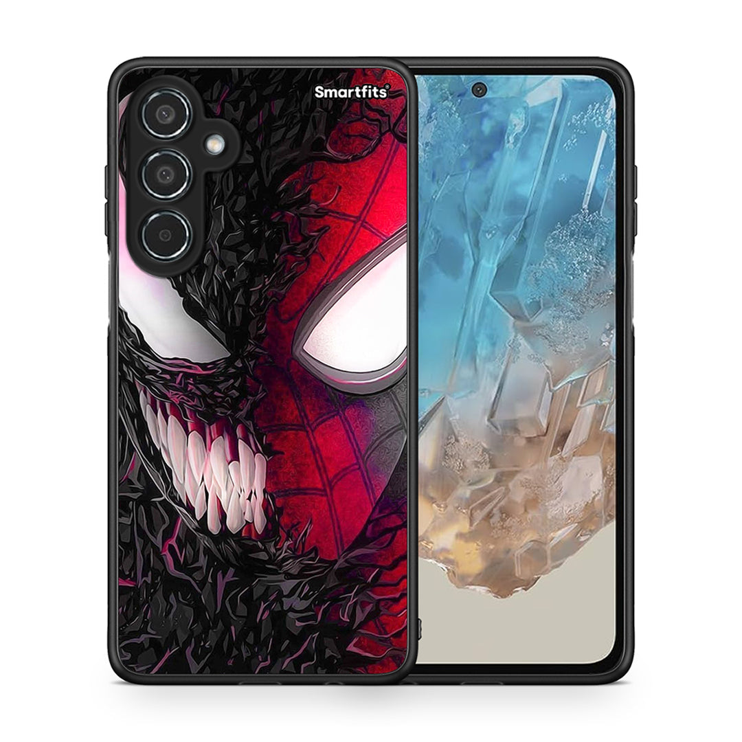 Θήκη Samsung Galaxy M35 5G SpiderVenom PopArt από τη Smartfits με σχέδιο στο πίσω μέρος και μαύρο περίβλημα | Samsung Galaxy M35 5G SpiderVenom PopArt case with colorful back and black bezels