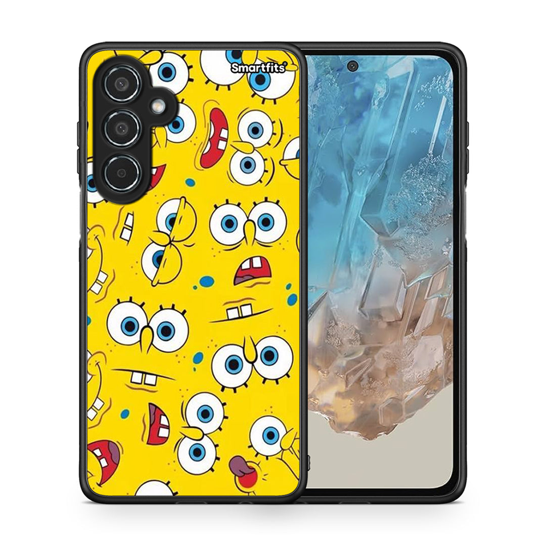 Θήκη Samsung Galaxy M35 5G Sponge PopArt από τη Smartfits με σχέδιο στο πίσω μέρος και μαύρο περίβλημα | Samsung Galaxy M35 5G Sponge PopArt case with colorful back and black bezels