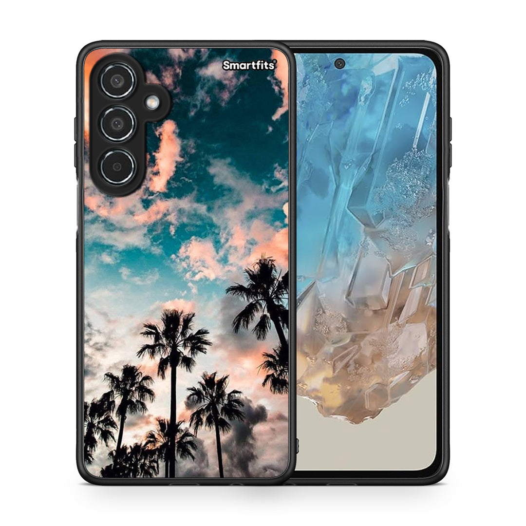 Θήκη Samsung Galaxy M35 5G Sky Summer από τη Smartfits με σχέδιο στο πίσω μέρος και μαύρο περίβλημα | Samsung Galaxy M35 5G Sky Summer case with colorful back and black bezels