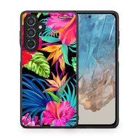 Thumbnail for Θήκη Samsung Galaxy M35 5G Tropical Flowers από τη Smartfits με σχέδιο στο πίσω μέρος και μαύρο περίβλημα | Samsung Galaxy M35 5G Tropical Flowers case with colorful back and black bezels