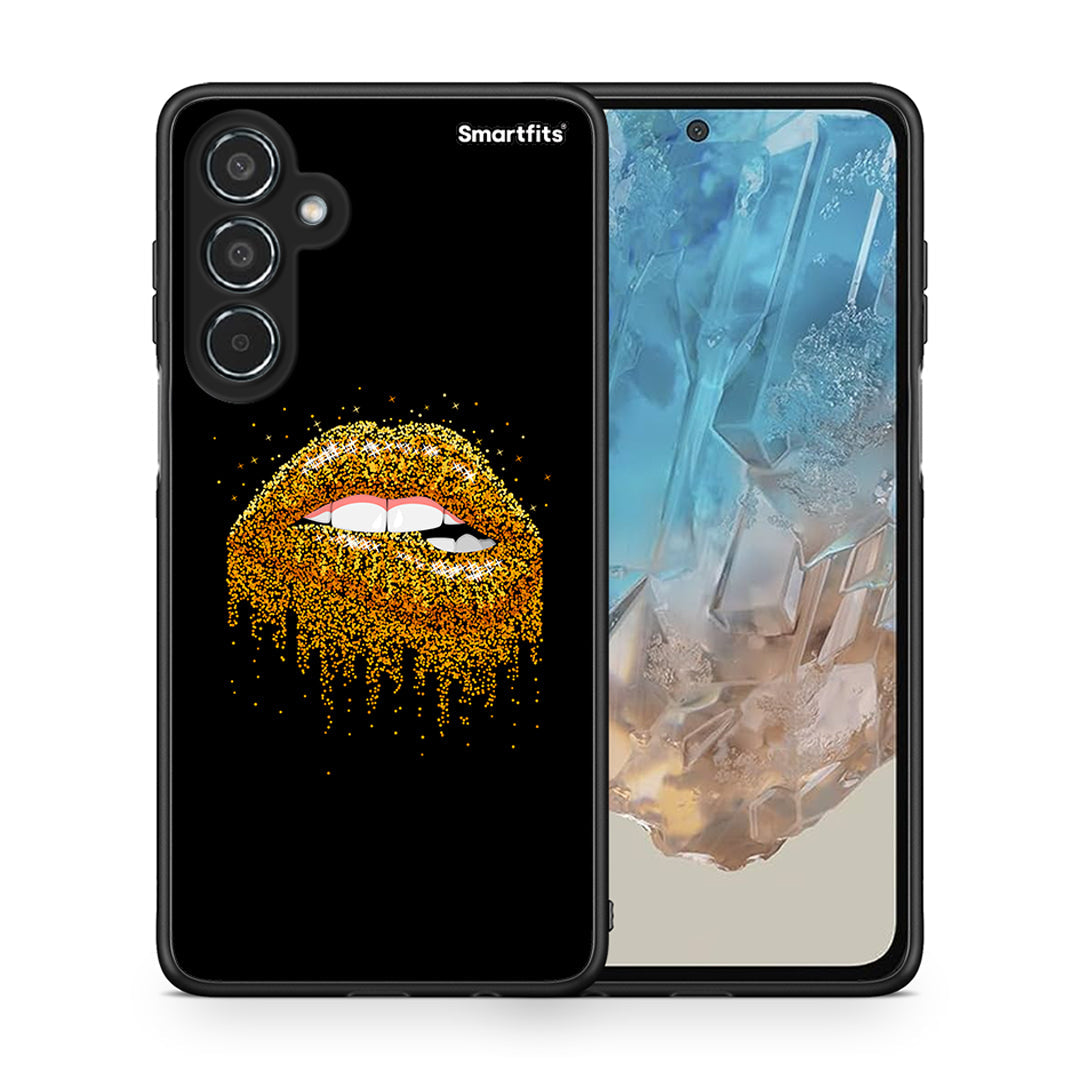 Θήκη Samsung Galaxy M35 5G Golden Valentine από τη Smartfits με σχέδιο στο πίσω μέρος και μαύρο περίβλημα | Samsung Galaxy M35 5G Golden Valentine case with colorful back and black bezels