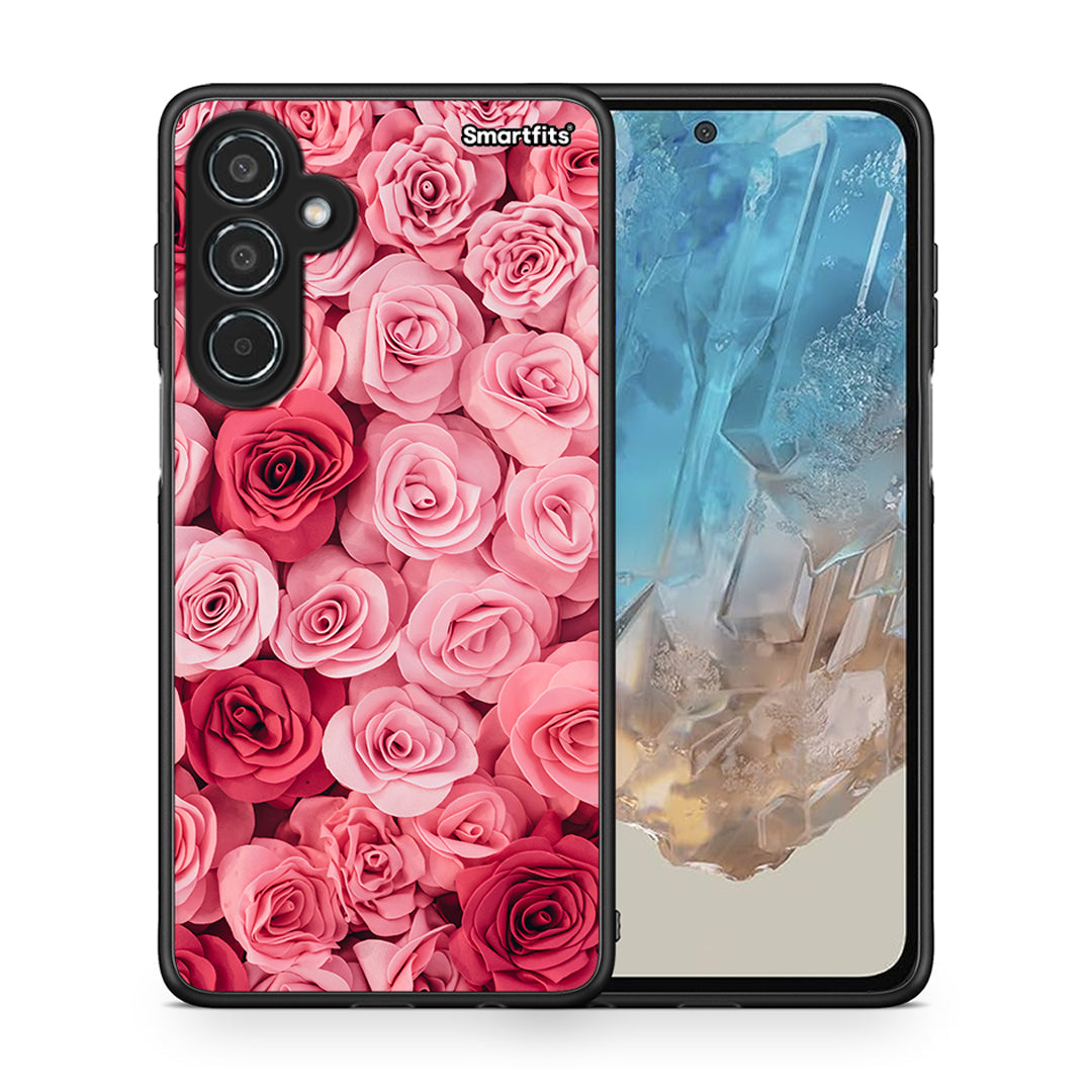 Θήκη Samsung Galaxy M35 5G RoseGarden Valentine από τη Smartfits με σχέδιο στο πίσω μέρος και μαύρο περίβλημα | Samsung Galaxy M35 5G RoseGarden Valentine case with colorful back and black bezels